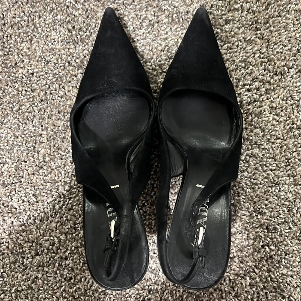 Prada black suede heels - Picture 7 of 8